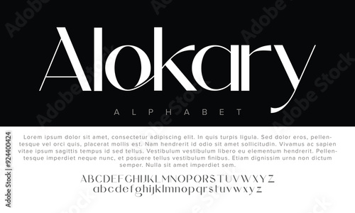 Luxury Alokary alphabet letters font for logo