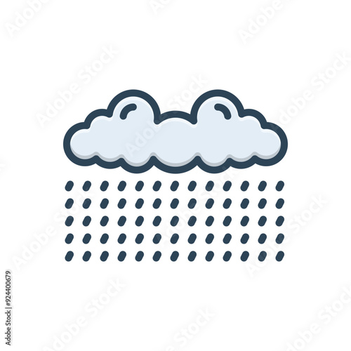 Color illustration icon for rain