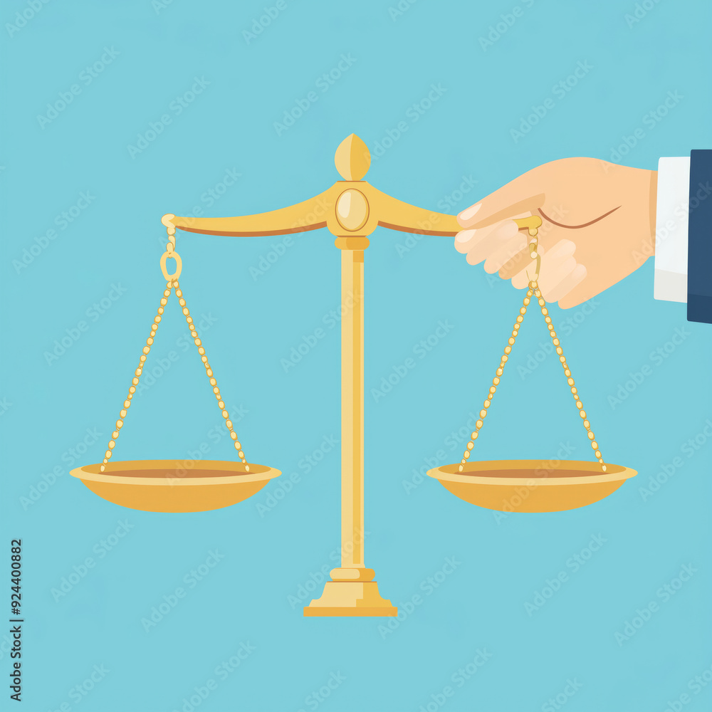A judge holds golden scales of justice against a serene blue backdrop, symbolizing fairness and balance in legal decisions A judge holds golden scales of justice against a serene blue backdrop, symbolizing fairness and balance in legal decisions