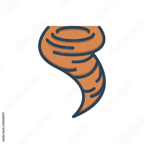 Color illustration icon for tornado