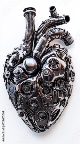 A human heart made from machine parts