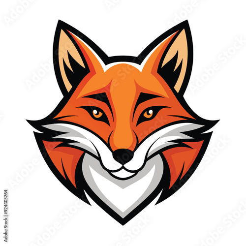 fox head logo illustration isolated on white background