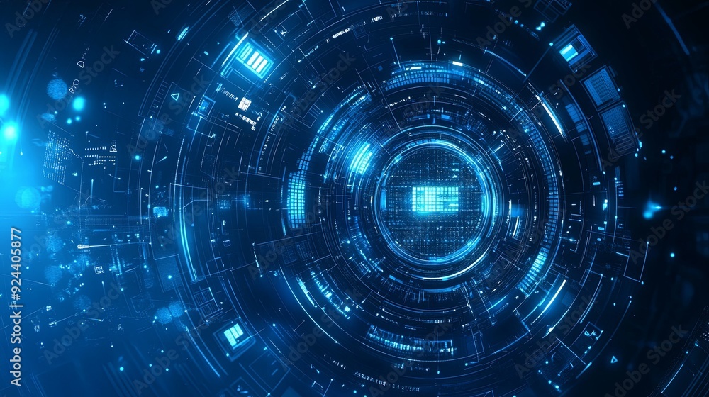 Abstract Futuristic Blue Geometric Shapes Background. Technology concept Abstract Futuristic Blue Geometric Shapes Background. Technology concept