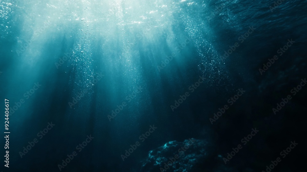 Fototapeta premium tiny speck of a cell floating in the deep sea