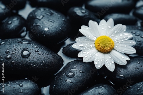 Daisies on the background of stones