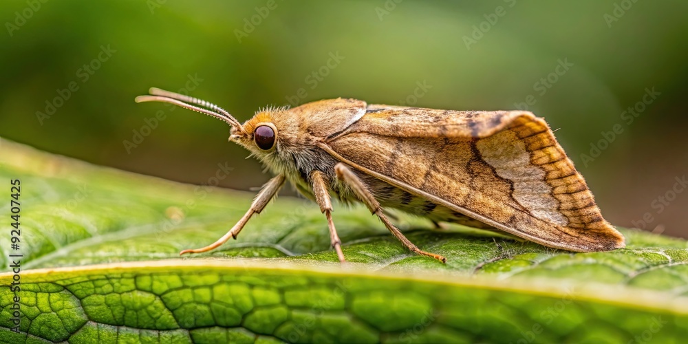 Close-up image of a hooktip moth perched on a leaf in the daytime, moth, hooktip, close-up, insect, wildlife, nature Close-up image of a hooktip moth perched on a leaf in the daytime, moth, hooktip, close-up, insect, wildlife, nature