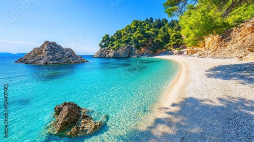 Tranquil Beach Cove with Clear Turquoise Waters