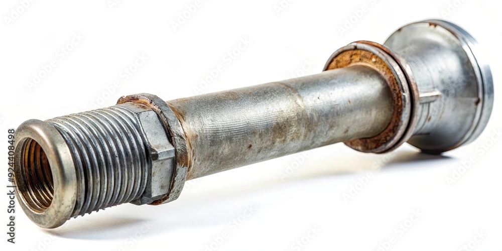 Dirty galvanized metal water pipe with threaded ends, galvanized, metal, water pipe, dirty, threaded, ends Dirty galvanized metal water pipe with threaded ends, galvanized, metal, water pipe, dirty, threaded, ends