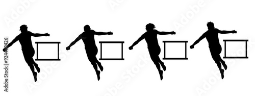 Hurdler silhouette collection set. Vector illustration.