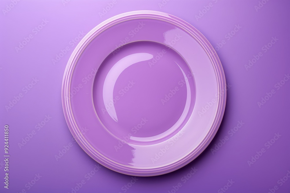 pastel purple plate isolated on a vibrant purple background, top view pastel purple plate isolated on a vibrant purple background, top view