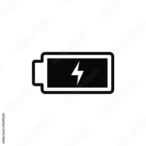 battery charge indicator, full charged battery icon, electric power, outline drawing style