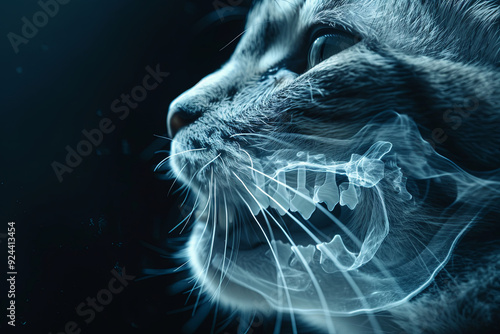 Cat’s jaw X-ray, veterinary radiography