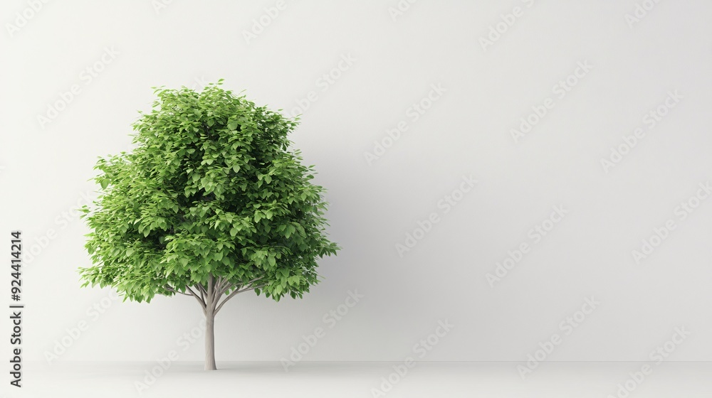 A lush green tree on white background A lush green tree on white background