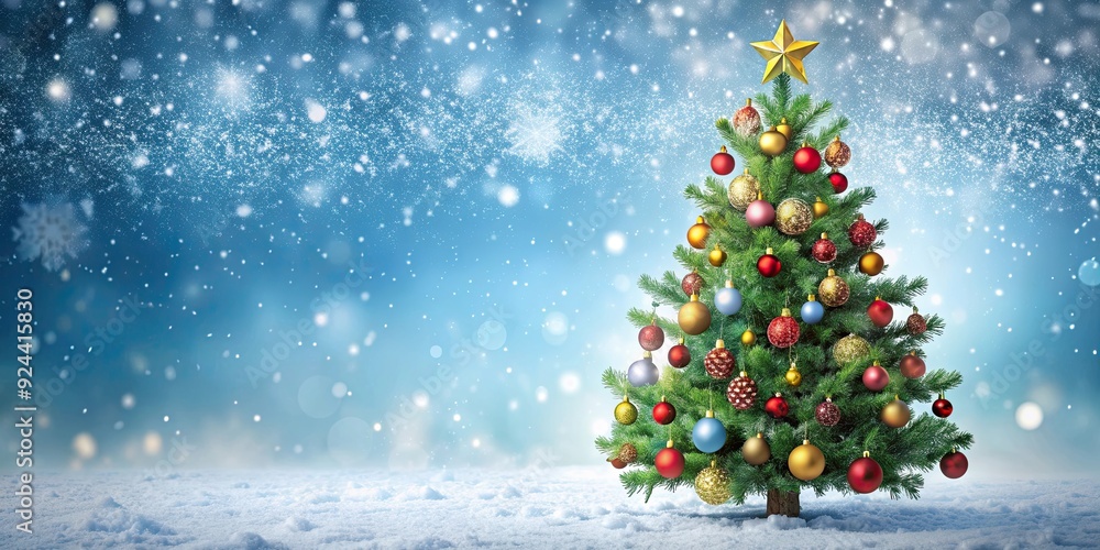 Christmas card featuring a decorated Christmas tree , holiday, festive, celebration, traditional, seasonal, greeting card Christmas card featuring a decorated Christmas tree , holiday, festive, celebration, traditional, seasonal, greeting card
