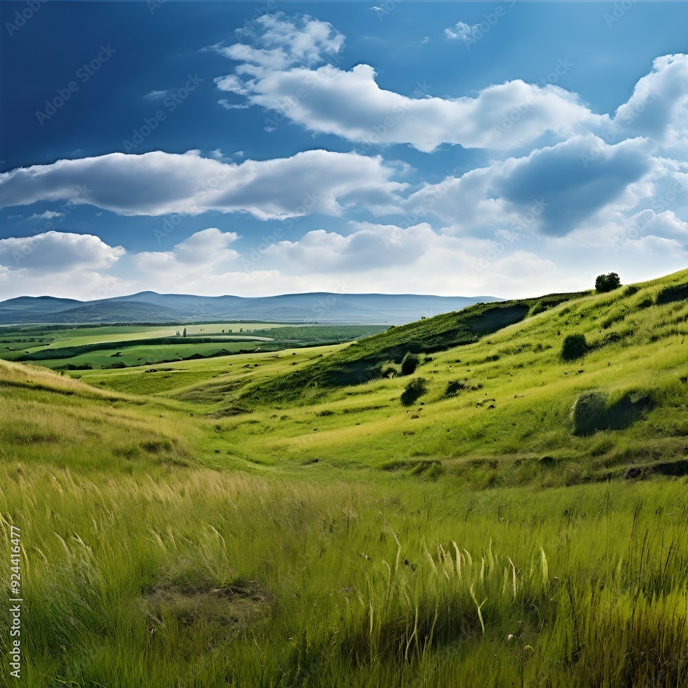 Fototapeta premium landscape with grass and sky