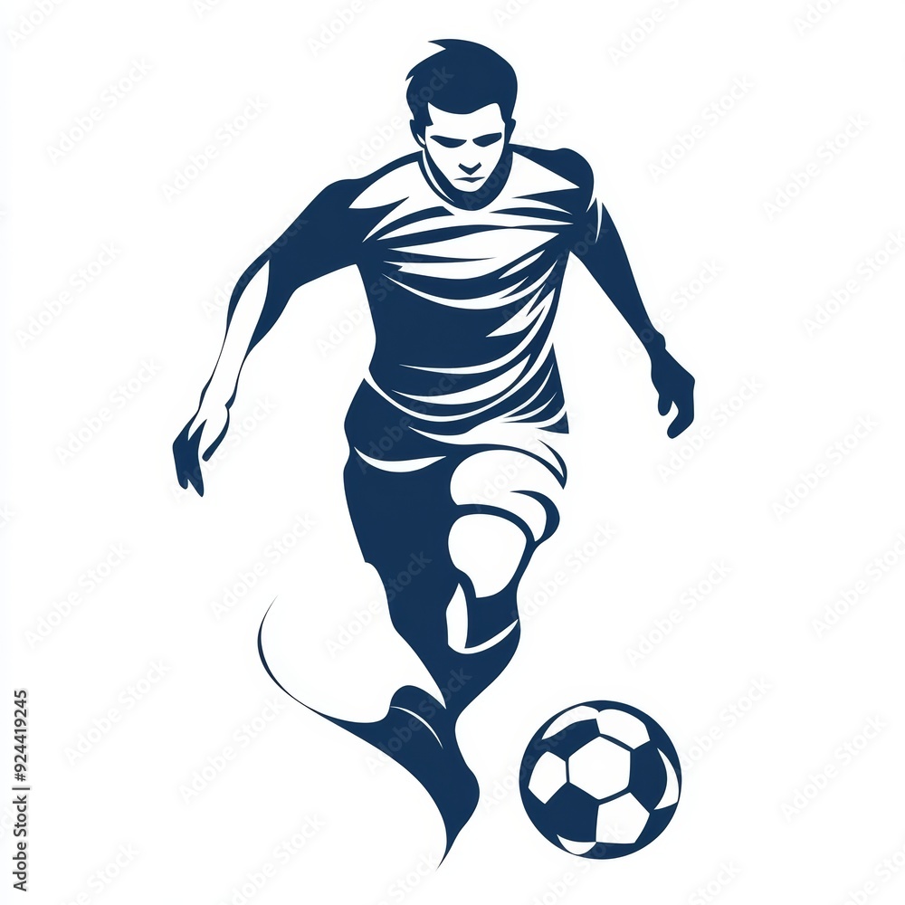 Soccer Player in Simple White Art Style, Ideal for Sports and Fitness Illustrations Generative AI Soccer Player in Simple White Art Style, Ideal for Sports and Fitness Illustrations Generative AI
