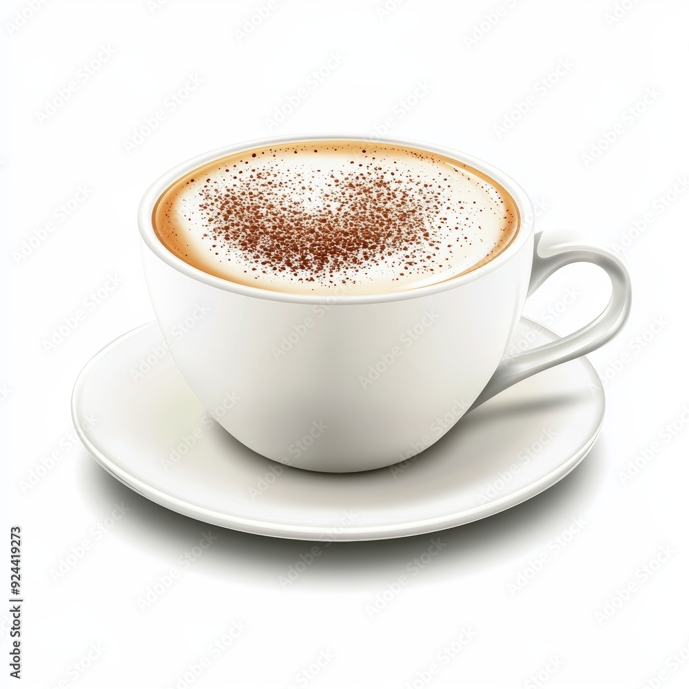 Ultra Realistic Cup of Cappuccino on White Background, Perfect for Coffee Shop or Cafe Promotions Generative AI Ultra Realistic Cup of Cappuccino on White Background, Perfect for Coffee Shop or Cafe Promotions Generative AI