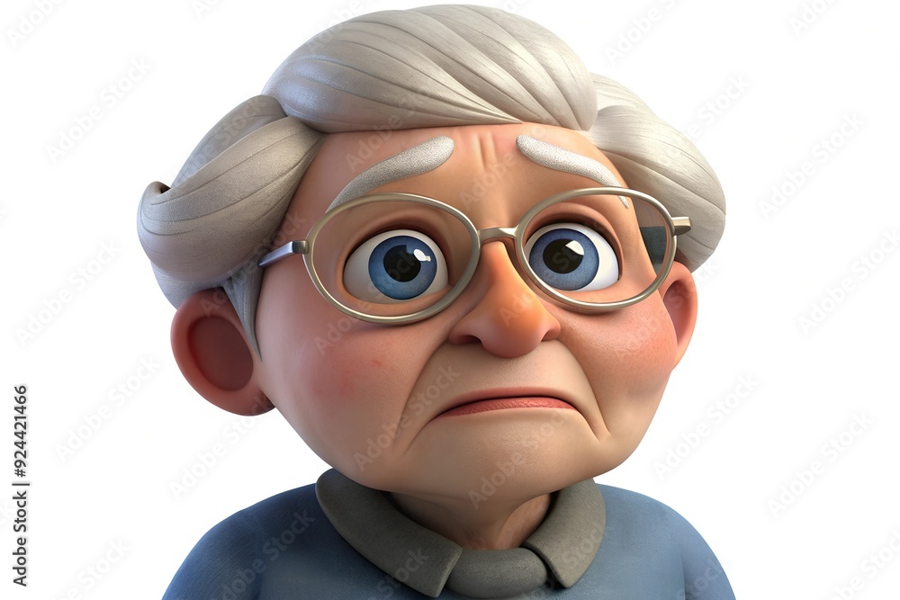 Cartoon Portrait of a Sad Elderly Man Cartoon Portrait of a Sad Elderly Man