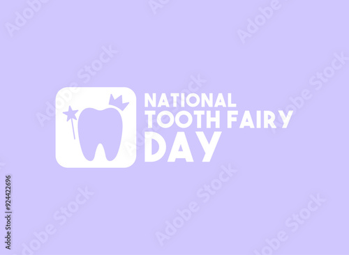 National Tooth Fairy Day. Purple background.