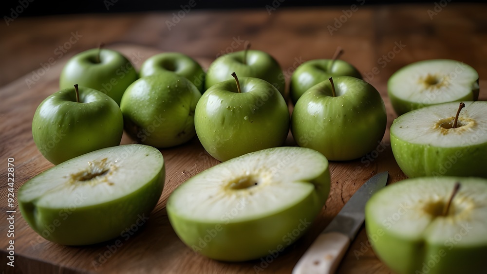 Obraz premium savory green apples separated