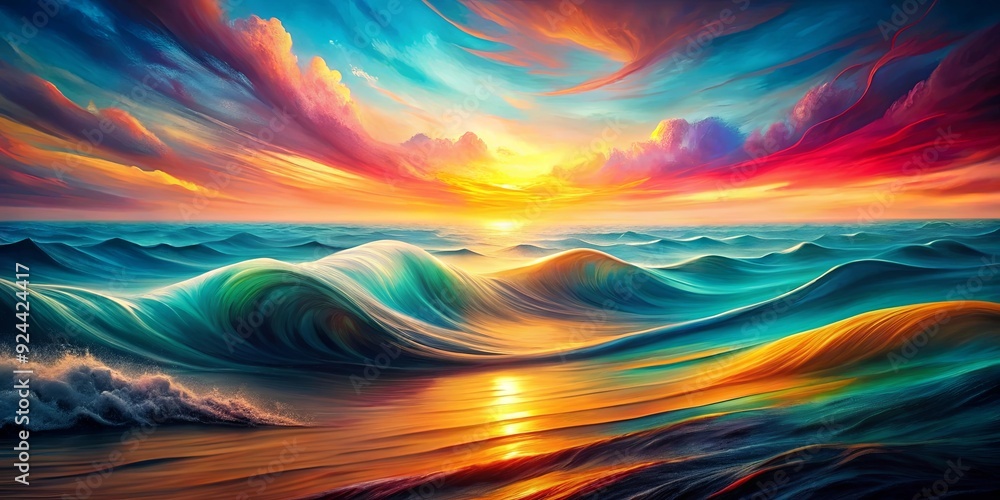 Abstract seascape featuring vibrant colors and flowing textures, perfect for a high-key aesthetic Abstract seascape featuring vibrant colors and flowing textures, perfect for a high-key aesthetic