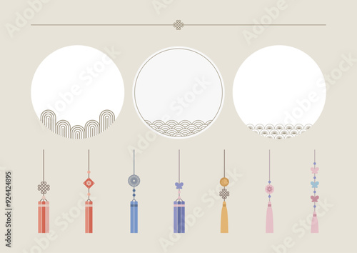 Vector illustration of Korean traditional patterns.