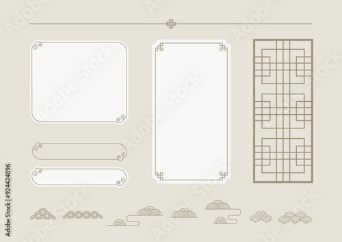 Vector illustration of Korean traditional patterns.