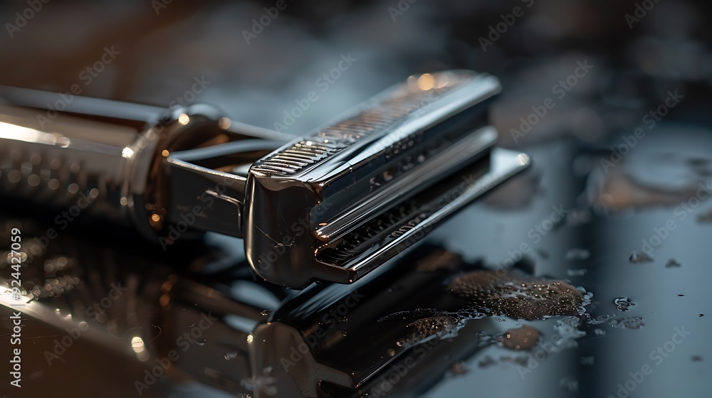 An old fashioned razor at detail An old fashioned razor at detail