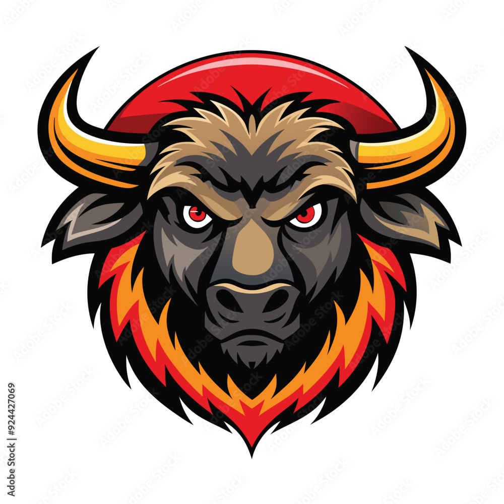 buffalo head logo illustration buffalo head logo illustration