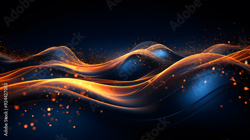 Abstract digital artwork featuring a dynamic wave