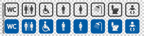 WC icon set on white background
