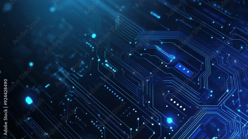 Blue Circuit Board, Electronic Circuit Board, Circuit Board Background. Abstract futuristic circuit board. High computer technology blue color background. Hi-tech digital technology concept. Blue Circuit Board, Electronic Circuit Board, Circuit Board Background. Abstract futuristic circuit board. High computer technology blue color background. Hi-tech digital technology concept.
