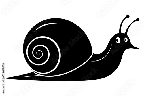 snail silhouette vector illustration.