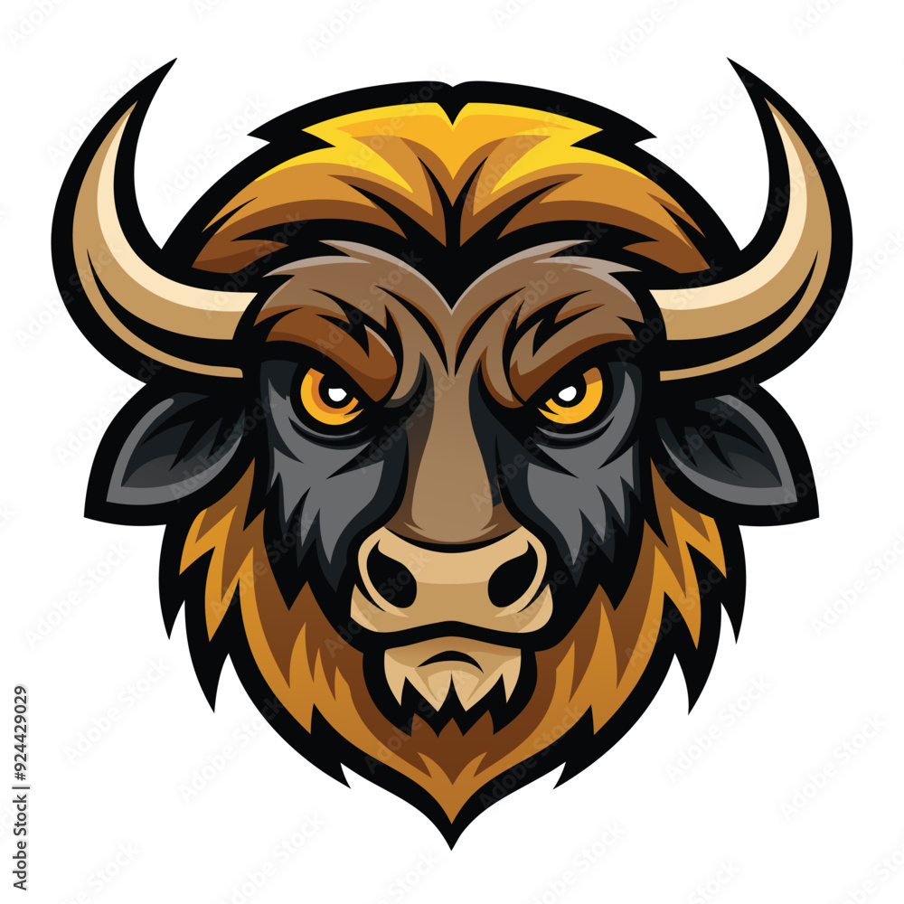 buffalo head logo illustration buffalo head logo illustration