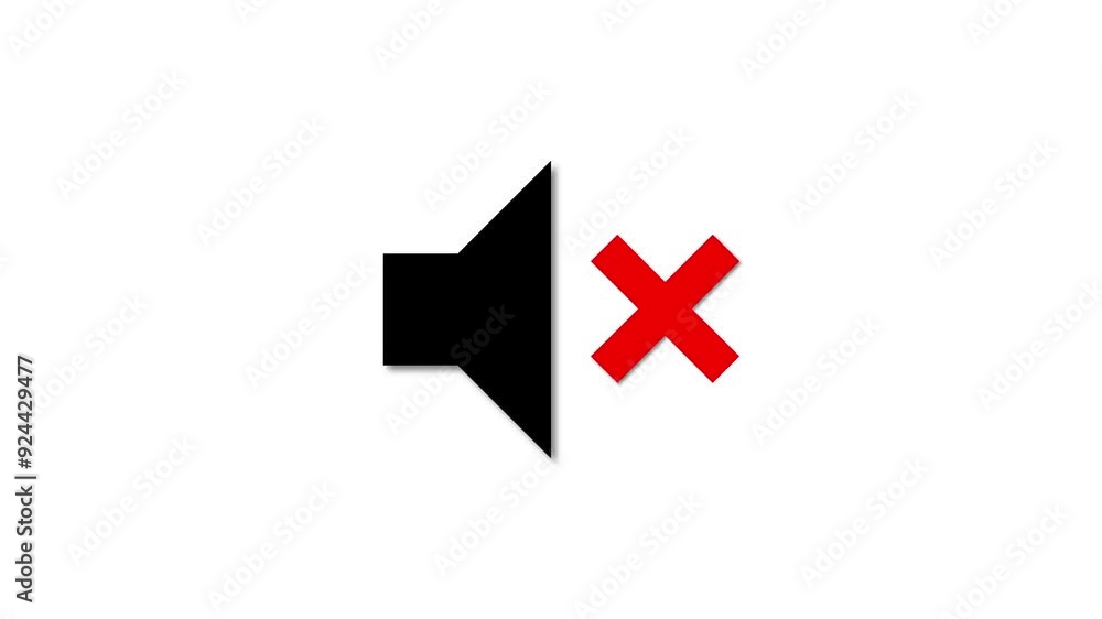 Mute, no sound speaker icon animation on a white background. Mute, no sound speaker icon animation on a white background.