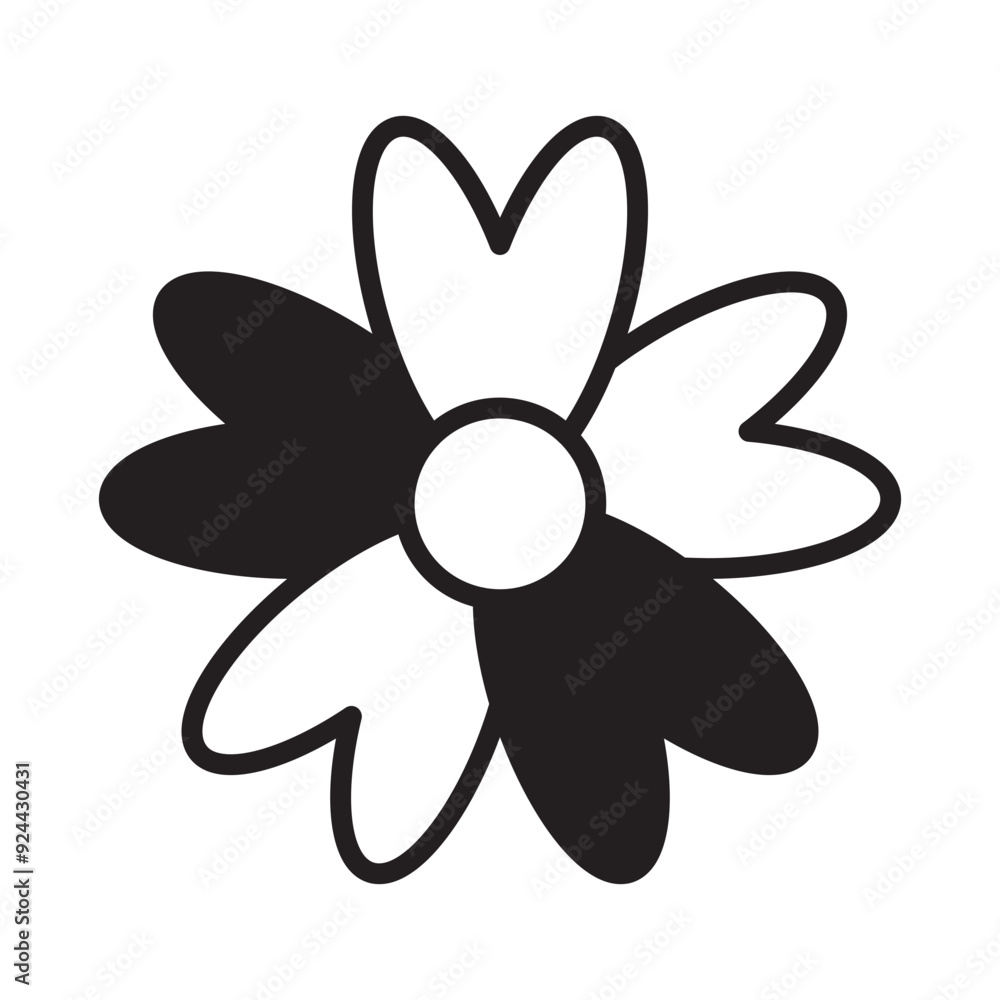 Geranium Flower Solid Black Geranium Flower Solid Black