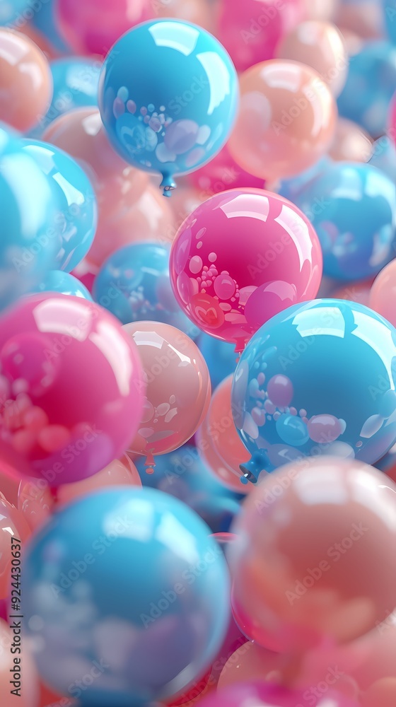 Digital pastel color bubble scene poster background Digital pastel color bubble scene poster background