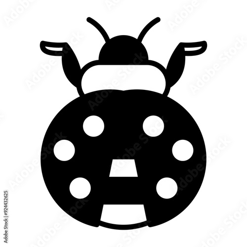 Ladybug Insect Solid Black