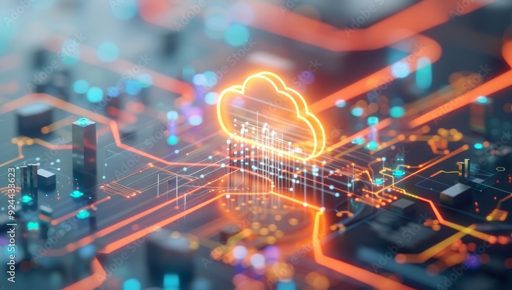 A computer chip with a cloud on it by AI generated image A computer chip with a cloud on it by AI generated image