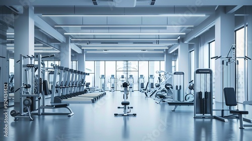 Modern Gym Interior Design with Fitness Equipment