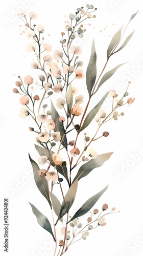 Vintage watercolor decoration wedding card flowers illustration poster background