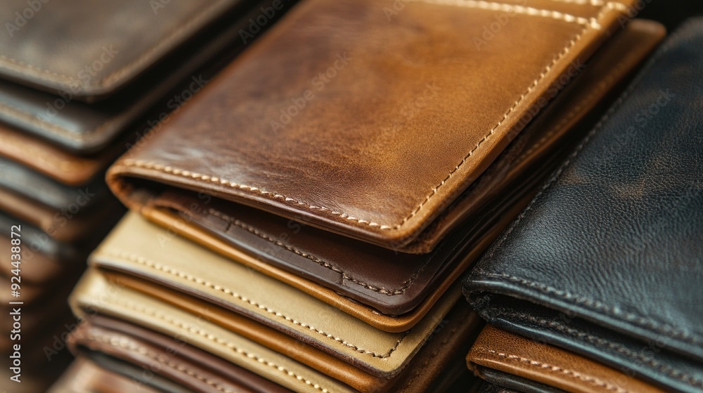 Stack of Leather Wallets