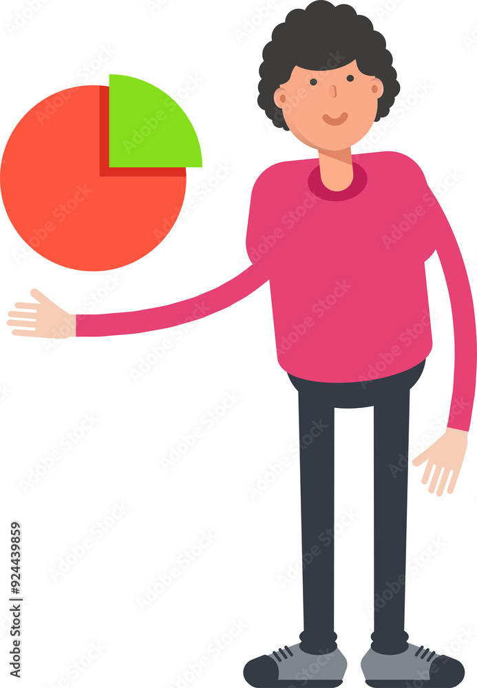 Man Character Holding Pie Chart
Man Character Holding Pie Chart