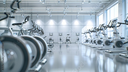 Wallpaper Mural Modern Fitness Studio with Indoor Cycling Bikes Torontodigital.ca