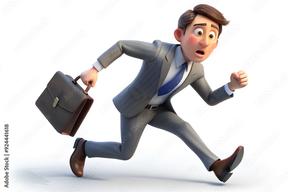 A Cartoon Businessman in a Hurry A Cartoon Businessman in a Hurry