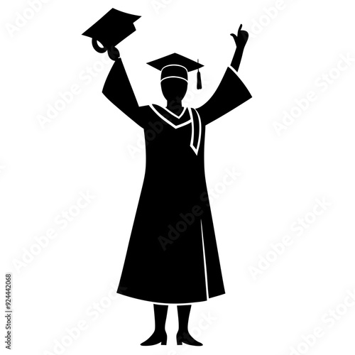 Graduate student silhouette art Vector