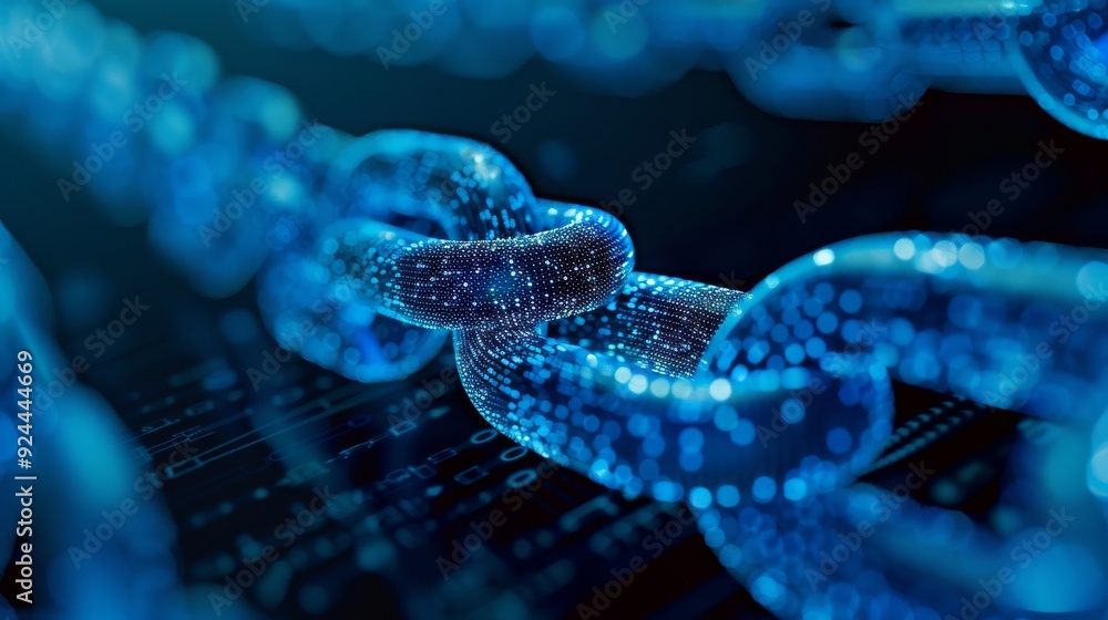 Abstract Digital Chain Links: A Futuristic Technology Concept Abstract Digital Chain Links: A Futuristic Technology Concept