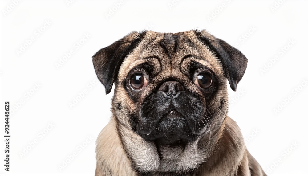 パグのポートレート(Pug portrait on white background)
パグのポートレート(Pug portrait on white background)