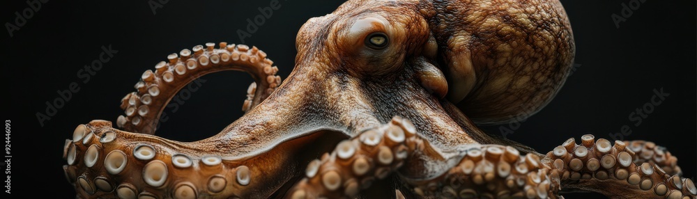 Naklejka premium A realistic rendering of an octopus, showing the veins visible through its semitransparent skin