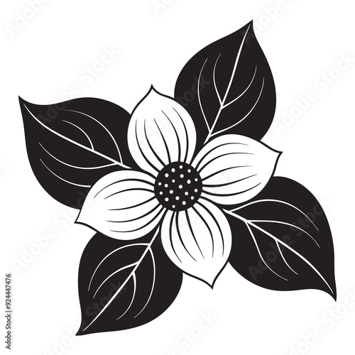 Vector illustration realistic dogwood flower